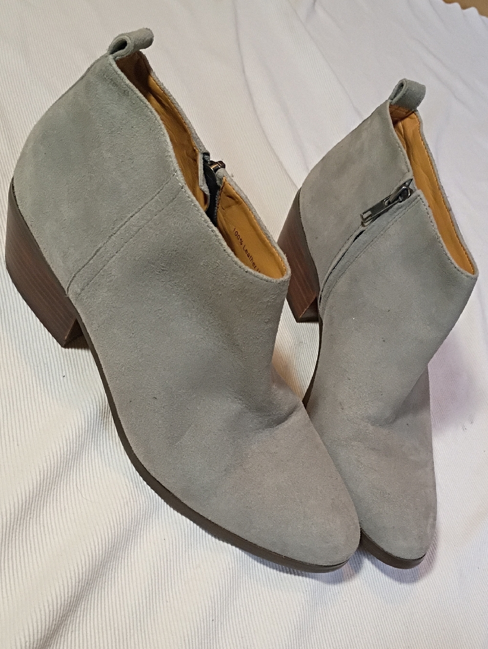 J.Crew Light Warm Gray Heeled Ankle Boot